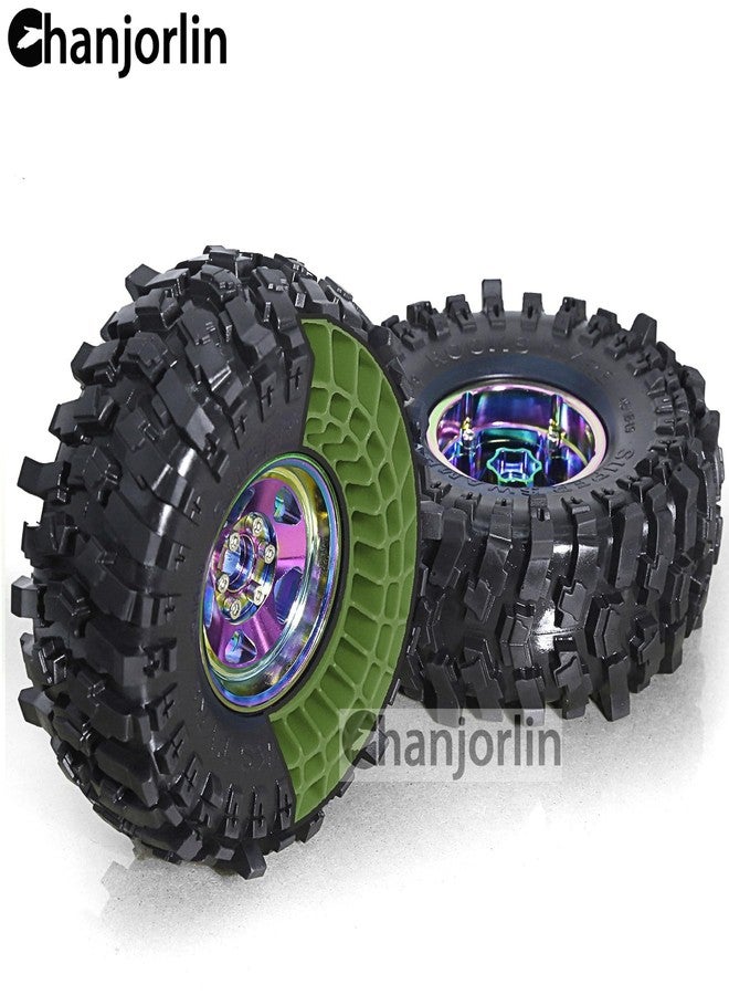Chanjorlin 1.9 RC Silicone Rubber Insert Foam Soft waterproof 108x42mm Fit 118-122mm 1/10 Crawler Wheels Tires For 1:10 Crawler Car Traxxas TRX4 Axial SCX10 Capra RXB10 RC4WD D90 TF2 Gen8 4PCS (Green) - Image 5